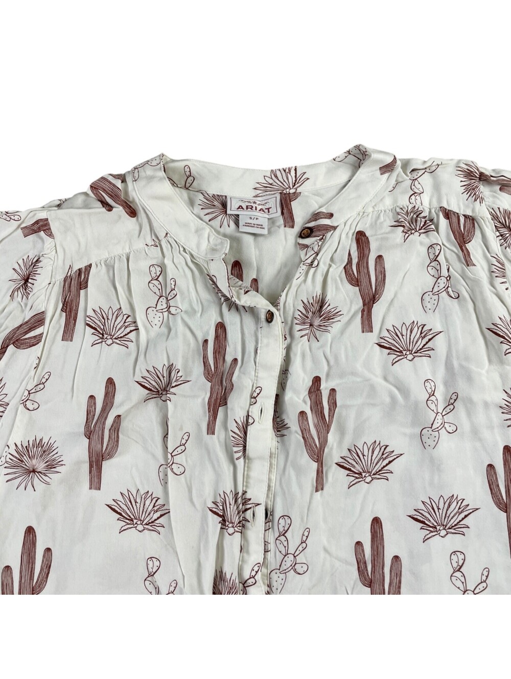Ariat Western Blouse Women's Small Baloon Sleeves Casual Ranchwear
